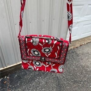Vera Bradley Red and Black Floral Crossbody Bag